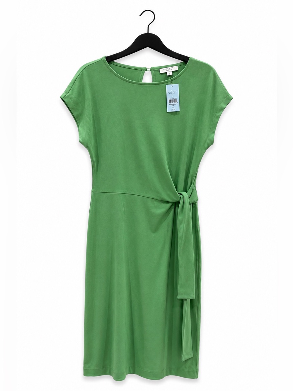 Ann Taylor Weekend Sage Green Knit Dress Petite 12 Tie Waist Midi